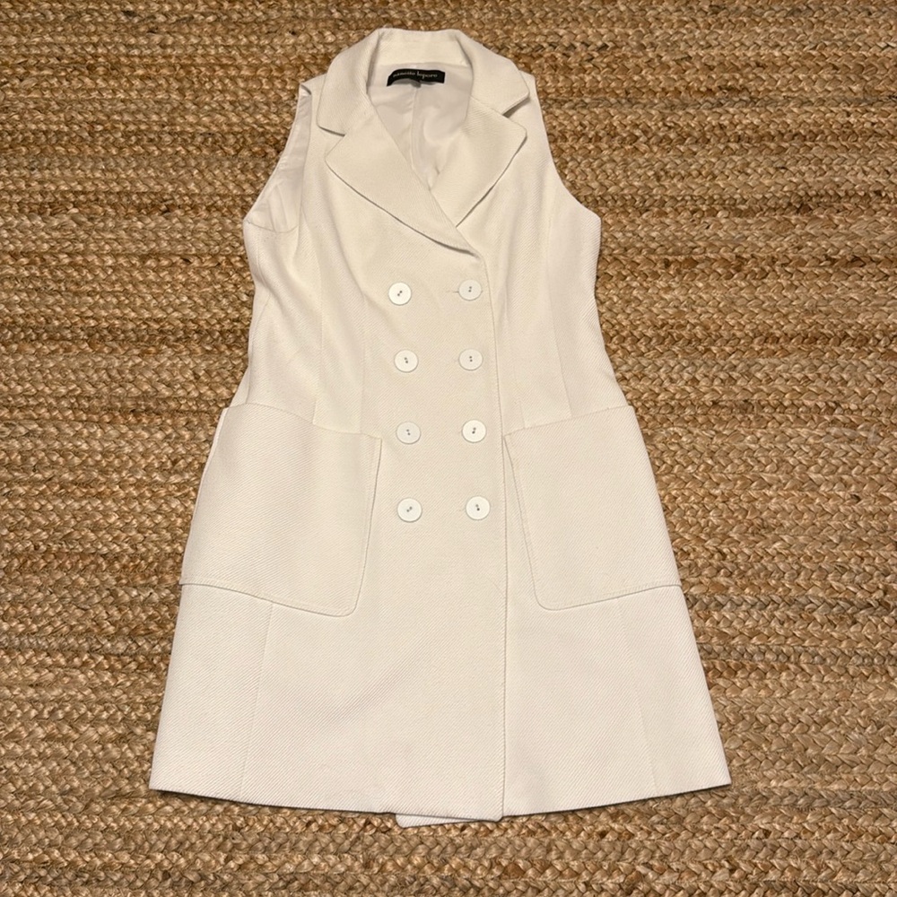 Nanette Lepore White Button Front Mini Dress Rehearsal Dinner Graduation Size 4